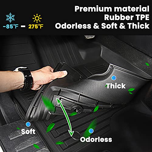 Auxko All Weather Floor Mats Fits for Honda HR-V 2023 TPE Rubber Liners All Season Guard Odorless Anti-Slip Mats for 1st & 2nd Row