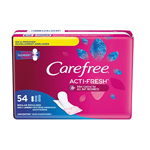 Carefree Body Shape Pant Liners, Regular, Multicolor Unscented 54 Count (Pack of 1)