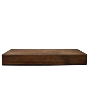 Wilson Rustic Farmhouse Shelf Solid Wood Beam - 3"x 7.5" - 8"x 48" Fireplace Mantel Shelf, Coffee (1 Piece)