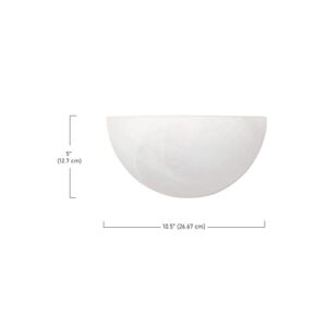 Capital Lighting 1681MW Crescent Modern Minimalistic Faux White Alabaster Glass Bowl Wall Sconce, 1-Light 100 Watt, 5"H x 10"W, Matte White