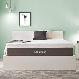 IYEE NATURE King Size Mattress, 14 Inch Cooling-Gel Memory Foam Mattress Bed in a Box, 80”*76”*14”, CertiPUR-US Certified, Medium Firm, Grey - King