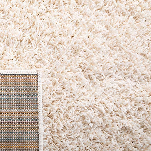 SAFAVIEH Venus Shag Collection 2'7" x 5' Ivory VNS520A Solid Non-Shedding Living Room Bedroom Dining Room Entryway Plush 1.8-inch Thick Area Rug