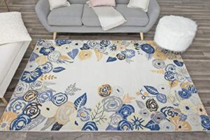 rugs america ivory & multi blooms transitional rug royal blossom golden ivory va35d 5’0″x7’0″ area rug