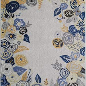 Rugs America Ivory & Multi Blooms Transitional Rug Royal Blossom Golden Ivory VA35D 5'0"X7'0" Area Rug