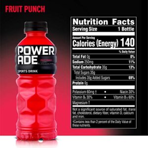 POWERADE, Electrolyte Enhanced Sports Drinks w/ Vitamins, Fruit Punch, 20 Fl Oz (Pack of 8)