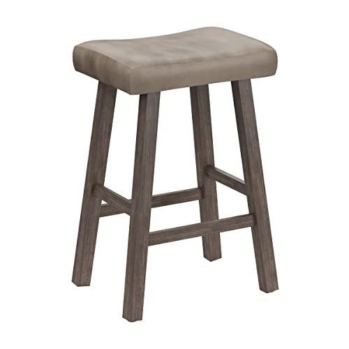 Hillsdale Furniture Saddle Counter Stool, Rustic Gray