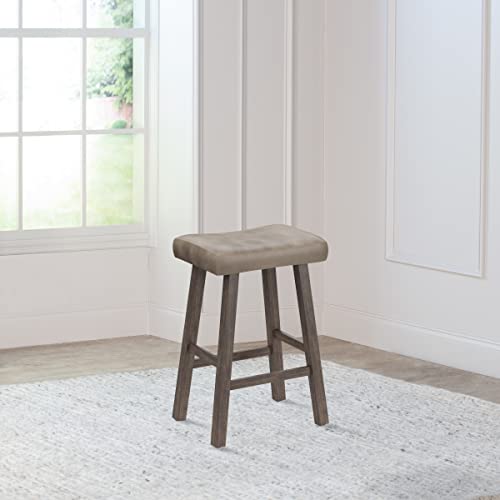 Hillsdale Furniture Saddle Counter Stool, Rustic Gray