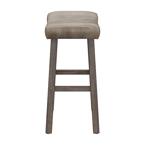 Hillsdale Furniture Saddle Counter Stool, Rustic Gray