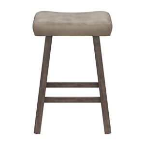 Hillsdale Furniture Saddle Counter Stool, Rustic Gray