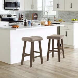 Hillsdale Furniture Saddle Counter Stool, Rustic Gray