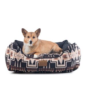 pendleton harding kuddler dog bed, 24″ l x 30″ w x 9″ h, medium, black / tan