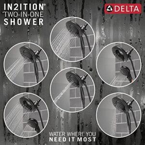 Delta Faucet Saylor 17 Series Black Shower Valve Trim Kit withIn2ition 2-in-1 Shower Head with Handheld Spray, Shower Faucet Set, Shower Head and Handle, Matte Black T17235-BL-I (Valve Not Included)