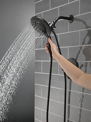 Delta Faucet Saylor 17 Series Black Shower Valve Trim Kit withIn2ition 2-in-1 Shower Head with Handheld Spray, Shower Faucet Set, Shower Head and Handle, Matte Black T17235-BL-I (Valve Not Included)