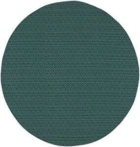 living comfort michiko miq4361 7ft 10in roundarea navy/green geometric indoor outdoor area rug, round, beige