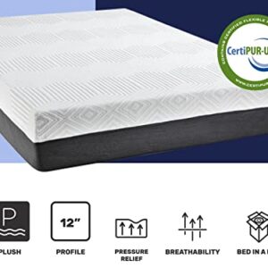 Sleepy's by Mattress Firm | Memory Foam Curve Mattress | Queen Size | 12" Plush | Pressure Relief | Moisture Wicking Breathable | Adjustable Base Friendly
