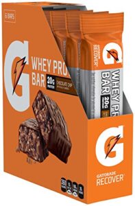 gatorade whey protein recover bars, chocolate chip, 6 count