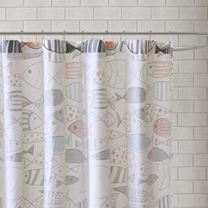 HipStyle - Sardinia - Modern Multi-color Fish - Cotton Printed - Designer Shower Curtain - 72" x 72" - Machine Washable