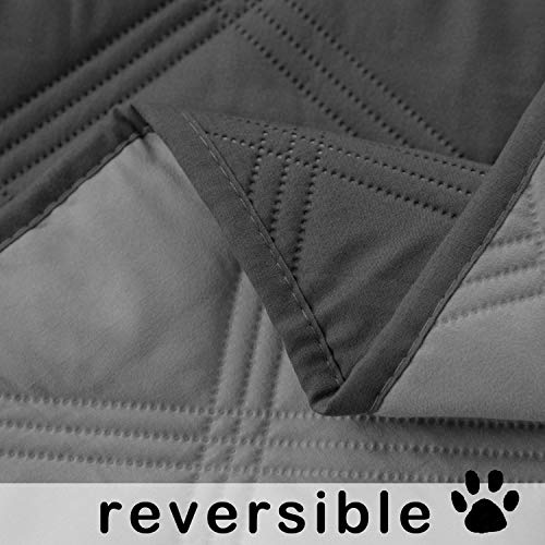 SUNNYTEX Waterproof & Reversible Dog Bed Cover Pet Blanket Sofa, Couch Cover Mattress Protector Furniture Protector for Dog, Pet, Cat(52"*82",Dark Grey/Grey)