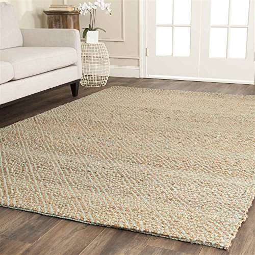 SAFAVIEH Natural Fiber Collection 3' x 5' Green NF453A Handmade Premium Jute Area Rug