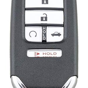 Remote Smart Key Fob Shell Case Fit for 2016 2017 2018 Honda Civic CR-V Pilot Keyless Entry Replacement Car Key Cover (Silver, 5 Buttons)