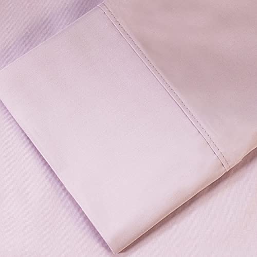 SUPERIOR Cotton Percale Deep Pocket Sheet Set, Twin, Lilac, 3-Pieces