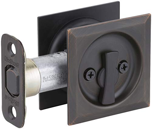 Kwikset 335SQT-11P Privacy Pocket Door Locks, Venetian Bronze