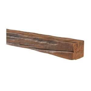 AZ Faux High-Density Polyurethane Faux Fireplace Mantel for Interior Decor | Lightweight Rustic Floating Wood Beam with Mounting Strip and Touch-Up Kit | Old English | 48" L x 4" W x 4" H | Burnished