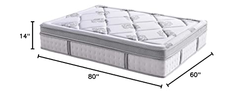 Classic Brands Gramercy Cool Gel Memory Foam and Innerspring Hybrid 14-Inch Euro Pillow Top Mattress | Bed-in-a-Box Queen