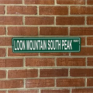 New Hampshire Mountains Pick Your Mountain Compatible/Replacement for Loon Mountain South Peak United States Mountain Aluminum Metal Tin Street Sign Style Home Decor For Man Cave Poker Tavern Game Room