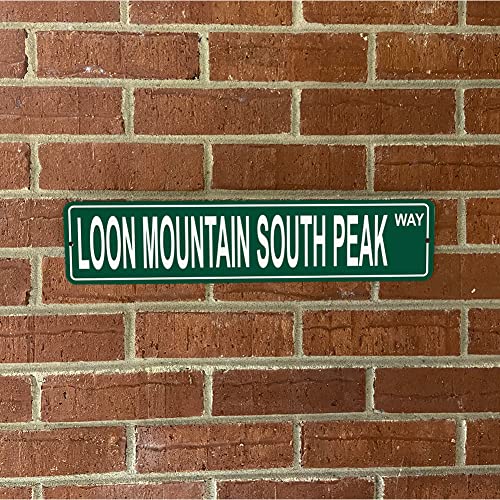 New Hampshire Mountains Pick Your Mountain Compatible/Replacement for Loon Mountain South Peak United States Mountain Aluminum Metal Tin Street Sign Style Home Decor For Man Cave Poker Tavern Game Room