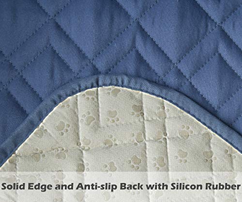 Ameritex Couch Sofa Slipcover 100% Waterproof Nonslip Quilted Furniture Protector Slipcover for Dogs, Children, Pets Sofa Slipcover Machine Washable (Blue, 68")