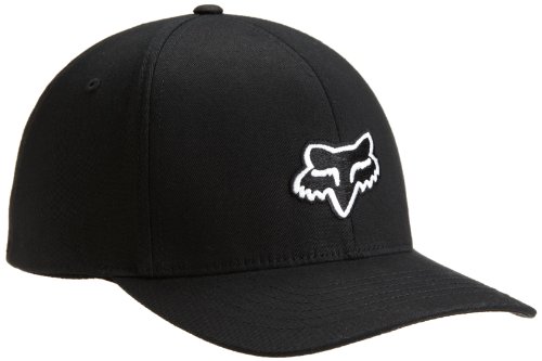 Fox Racing mens Legacy Flexfit Hat Baseball Cap, Black, Small-Medium