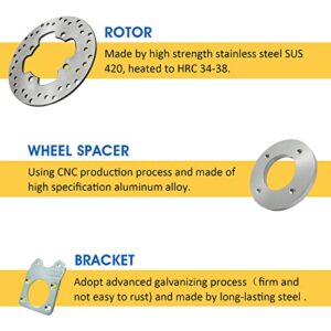 Front Disc Brake Conversion Kit for Honda Fourtrax 300 Rancher 350 Foreman 400 450 Rubicon 500 Rincon 650 TRX 300 350 400 450 500 650（Only fit for 12" and above wheel / Not for OEM aluminum wheel)