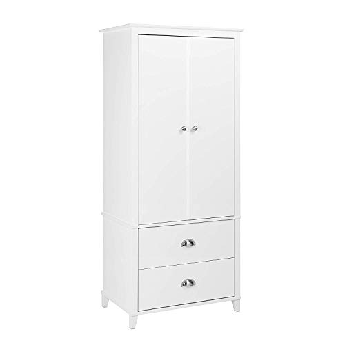 Prepac Yaletown 2 Door Armoire, 21"D x 31.5"W x 72"H, White