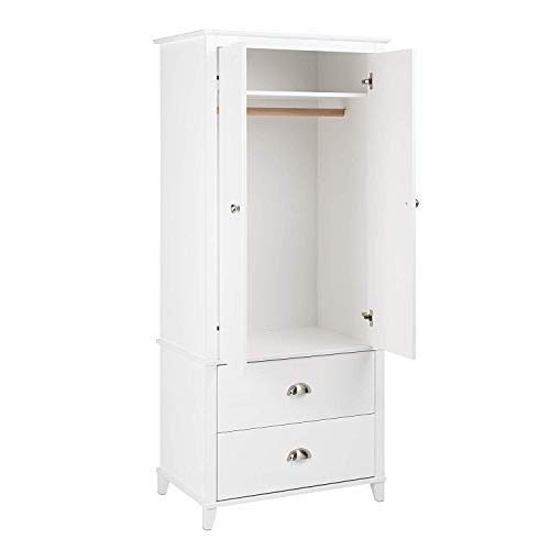 Prepac Yaletown 2 Door Armoire, 21"D x 31.5"W x 72"H, White