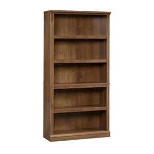 sauder 5-shelf split bookcase, oiled oak finish