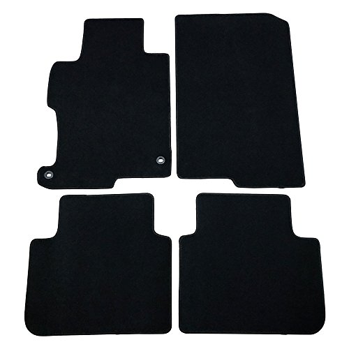 Floor Mats Compatible With 2013-2017 Honda Accord Sedan, Factory Fitment Carpet Front & Rear Black 4PC Nylon by IKON MOTORSPORTS, 2014 2015 2016