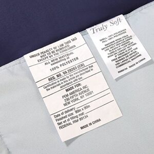 Truly Soft Everyday Reversible Comforter and Shams Mini Set Navy and Light Blue King