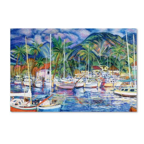 Lahaina Marina by Manor Shadian, 16 by 24-Inch Canvas Wall Art