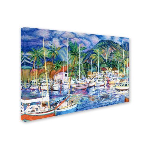 Lahaina Marina by Manor Shadian, 16 by 24-Inch Canvas Wall Art