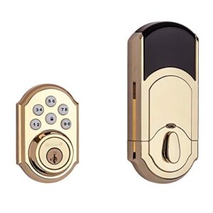 kwikset 99100-077 smartcode 910 z-wave plus deadbolt, p, lifetime polished brass, z-wave plus