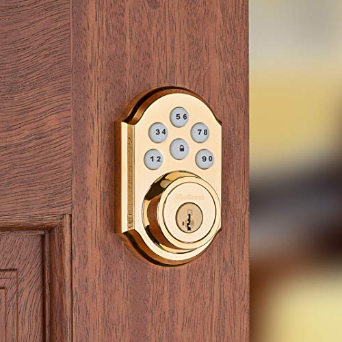 Kwikset 99100-077 SmartCode 910 Z-Wave Plus Deadbolt, P, Lifetime Polished Brass, Z-Wave Plus