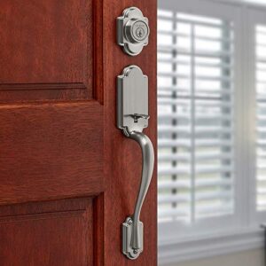 Kwikset Arlington Single Cylinder Handleset w/Lido Lever featuring SmartKey® in Satin Nickel