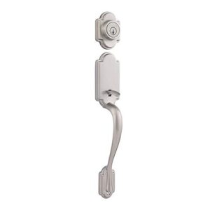 Kwikset Arlington Single Cylinder Handleset w/Lido Lever featuring SmartKey® in Satin Nickel