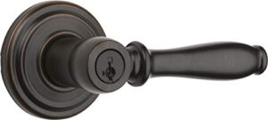 kwikset 97402-859 ashfield entry lever featuring smartkey re-key security, venetian bronze