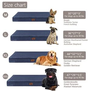 Tail Stories Outdoor All Weather Dog Bed, Waterproof Dog Bed for Large Dogs, Orthopedic Egg Foam Pet Bed with Washable and Removable Oxford Cooling Cover