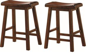 coaster home furnishings durant coaster wooden counter stools chestnut (set of 2) 24″walnut