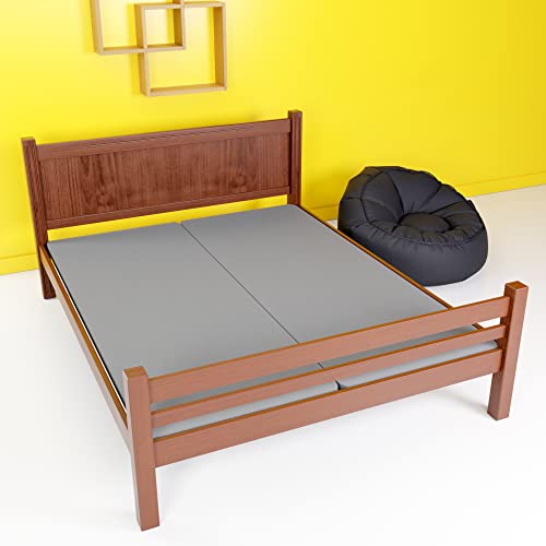 Spring Sleep Wood Split Bunkie Board/Slats,-Mattress Bed Support,(2 Halves Included),Fits Standard, King, Grey