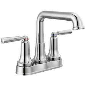 delta faucet saylor centerset bathroom faucet chrome, chrome bathroom faucet for bathroom sink, bathroom sink faucet, diamond seal technology, metal drain assembly, chrome 2536-mpu-dst