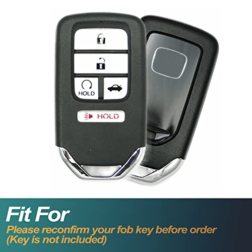 FEYOUN Key Fob Cover Compatible with Honda Accord Civic CR-V Insight Passport Pilot Smart 5 Buttons TPU Remote Keyless Key Fob Case Protection Shell Accessories, White